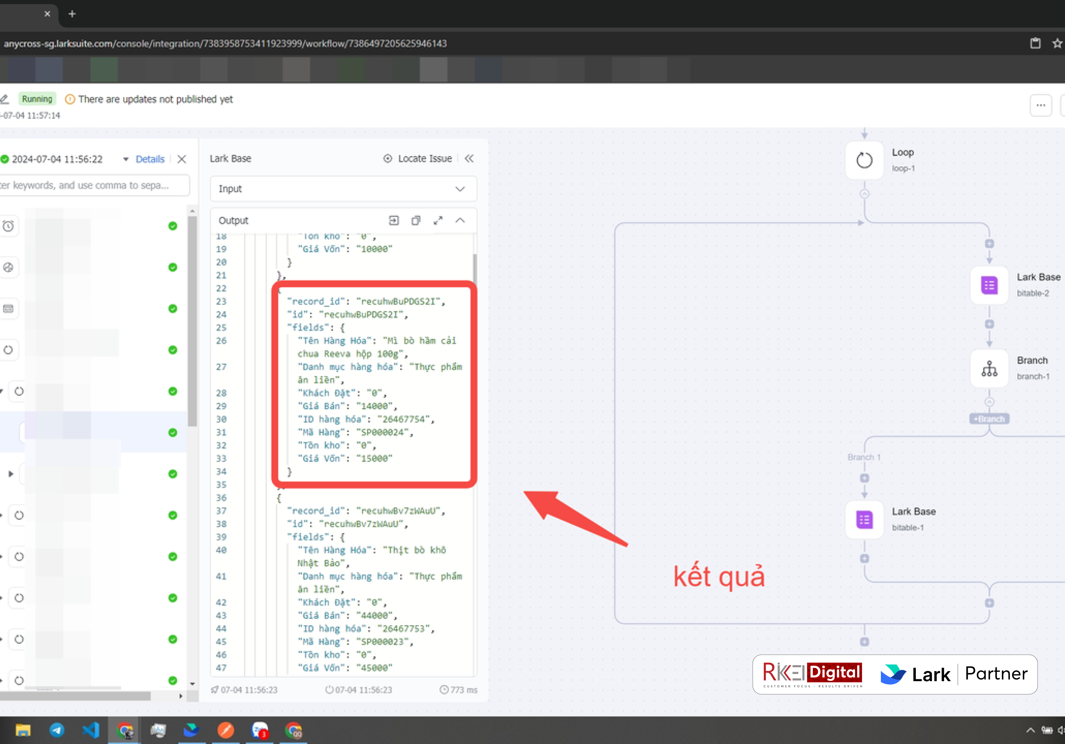 Quy trình tích hợp Lark Suite x KiotViet